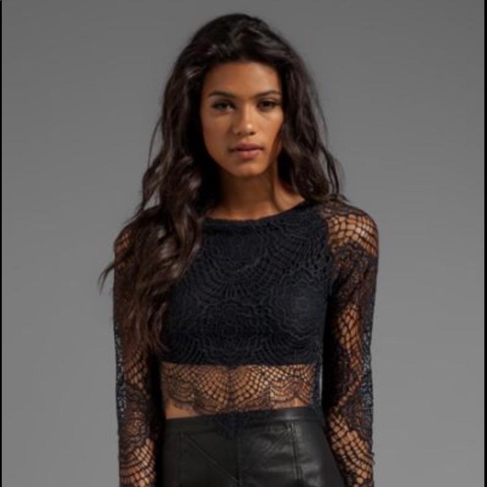 For Love and Lemons Grace Top S Black